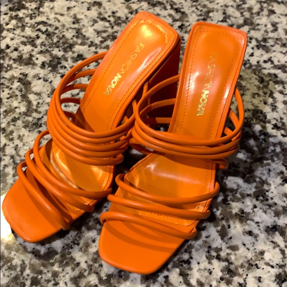 Lorenzo Orange Heels